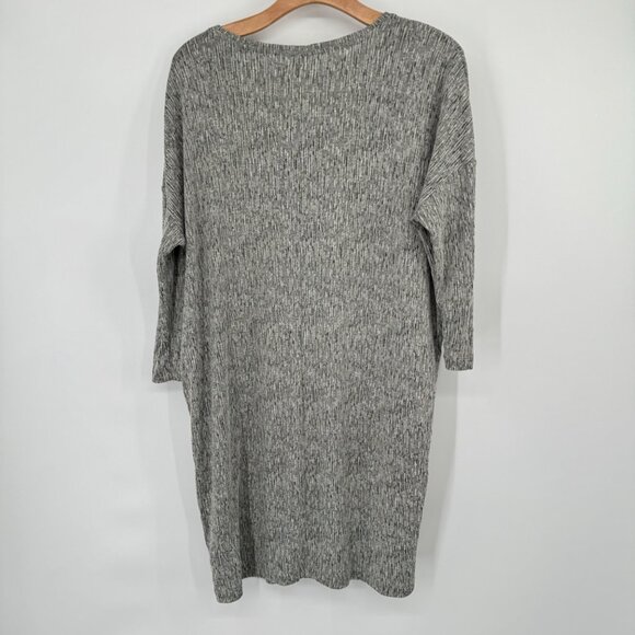 Pure J Jill Gray V-Neck linen Knit Tunic dress size large 3/4 sleeve womens - Picture 8 of 9